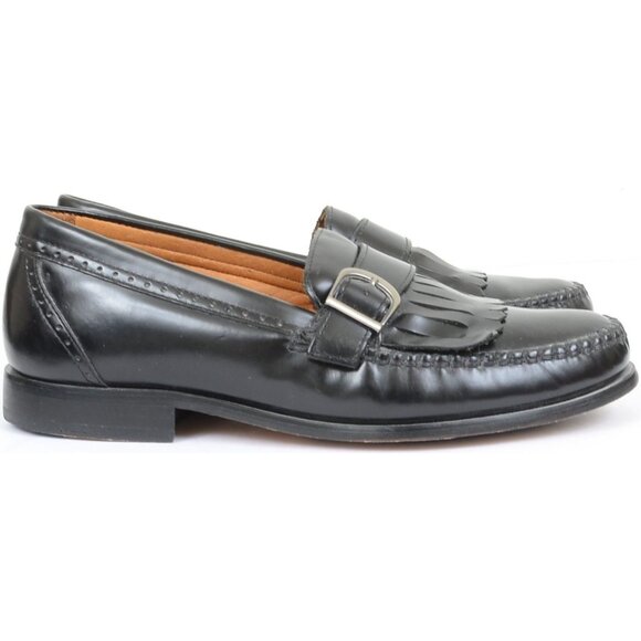 VTG Bass Mens Pendant Loafer Size 9.5 M Black Leather Preppy Old Money Academia main image 5